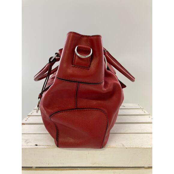 MICHAEL KORS, LARGE RED PEBBLED LEATHER CROSSBODY (ASIS) - Picture 3 of 15